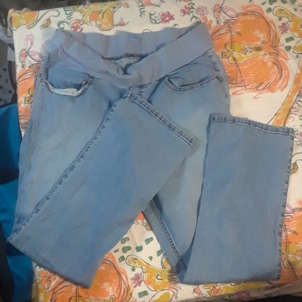 Demi panel maternity blue jeans
